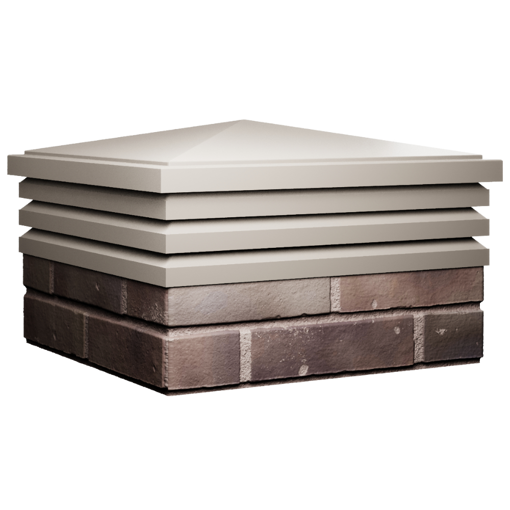 Колпак Zking Бона ХайТек Бежевый на столб 2х2 кирпича (513х513мм) в Находке фото