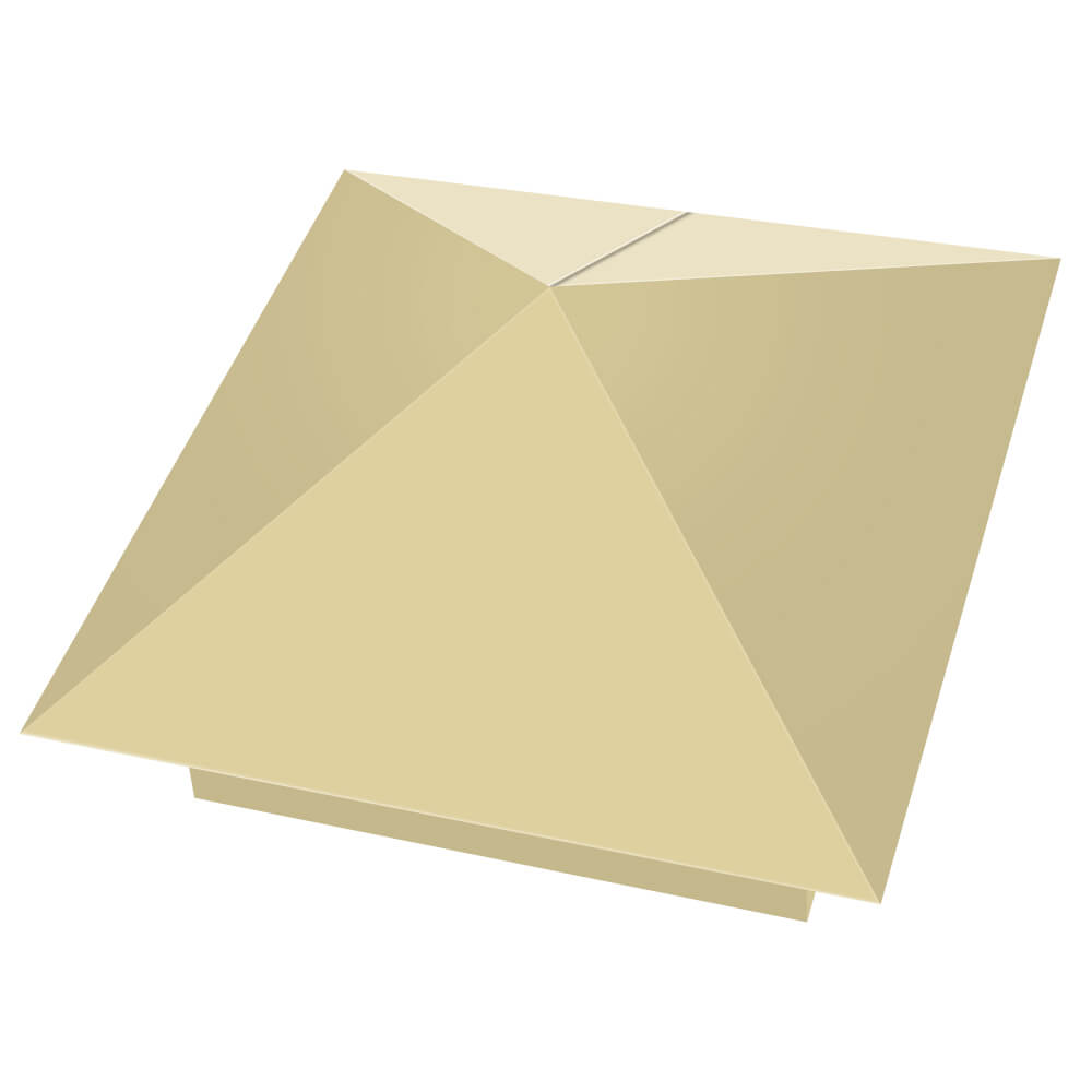 Колпак металлический 400х400мм RAL1014 Бежевый заборный Находка фото