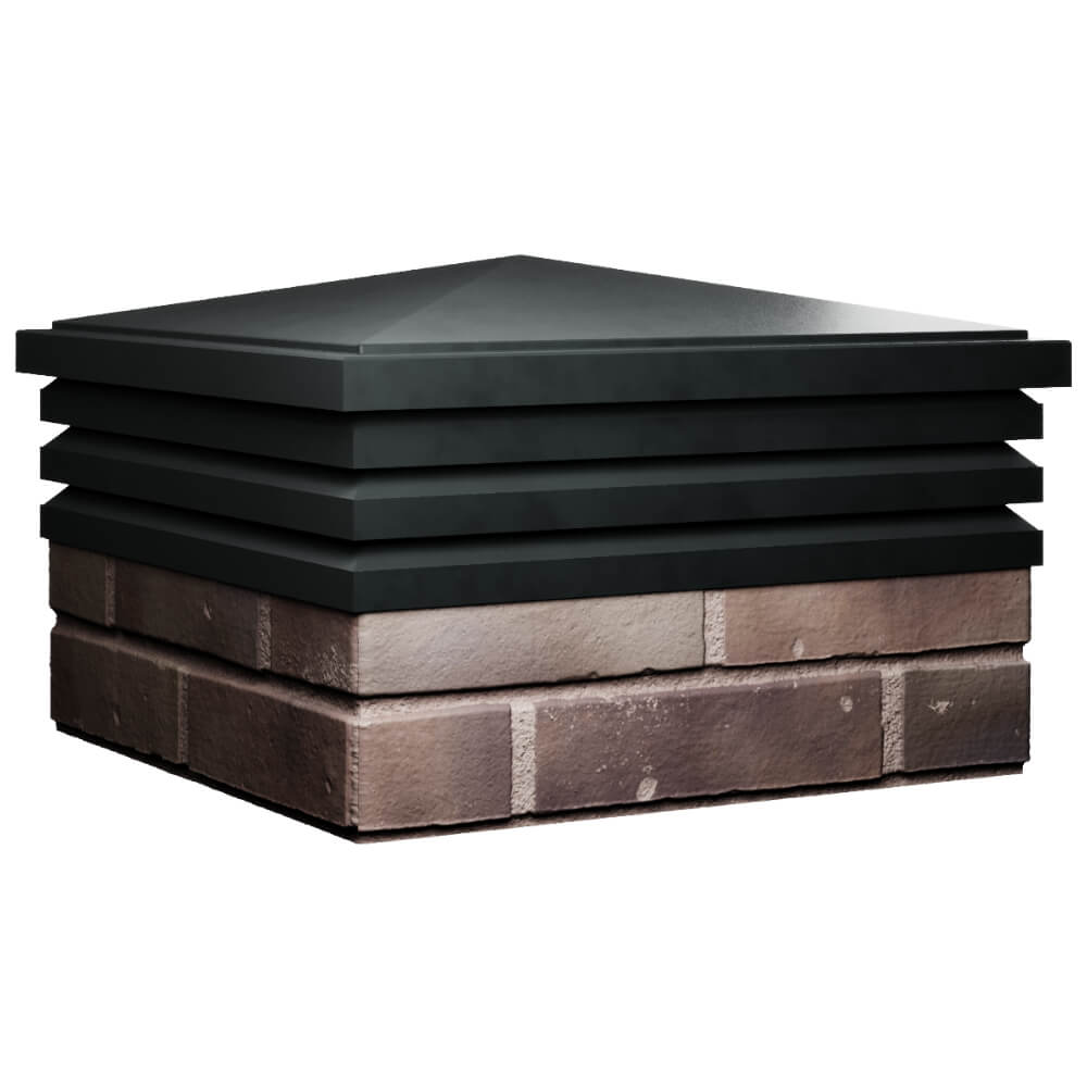 Колпак Zking Бона ХайТек Черный на столб 2х2 кирпича (513х513мм) в Находке фото