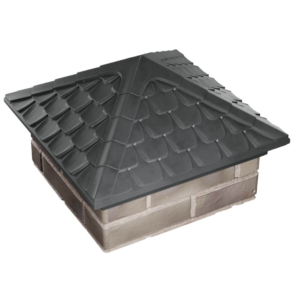 Колпак Zking Эльбрус Серый на столб 1.5х1.5 кирпича (385х385мм) в Находке фото