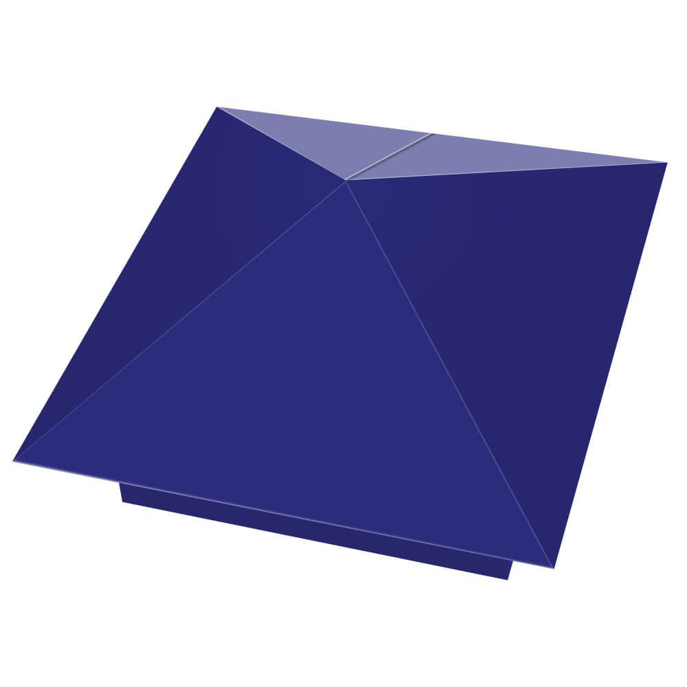 Колпак металлический 380х380мм RAL5002 Синий ультрамарин заборный Находка фото