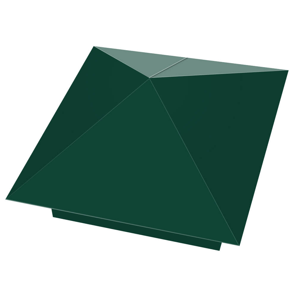 Колпак металлический 390х390мм RAL6005 Зеленый Мох заборный Находка фото