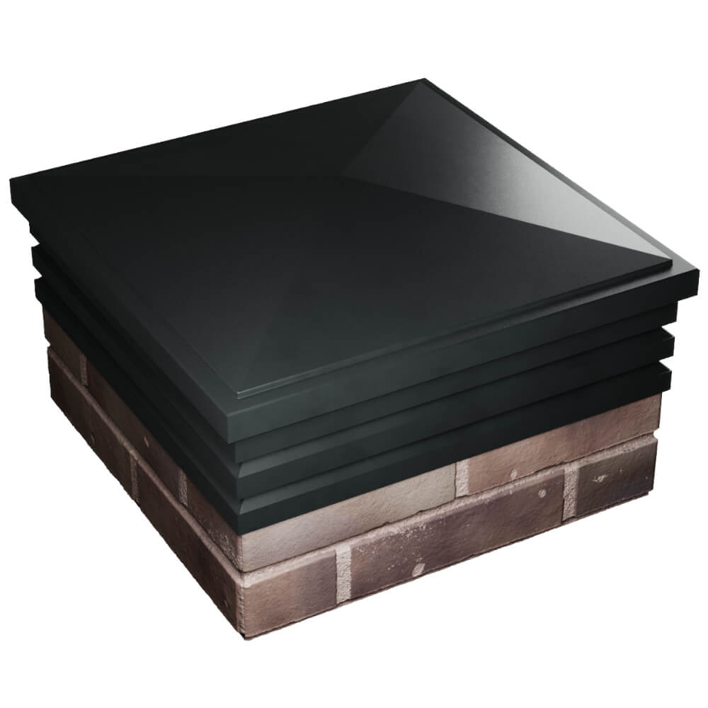 Колпак Zking Бона ХайТек Черный на столб 2х2 кирпича (513х513мм) в Находке фото