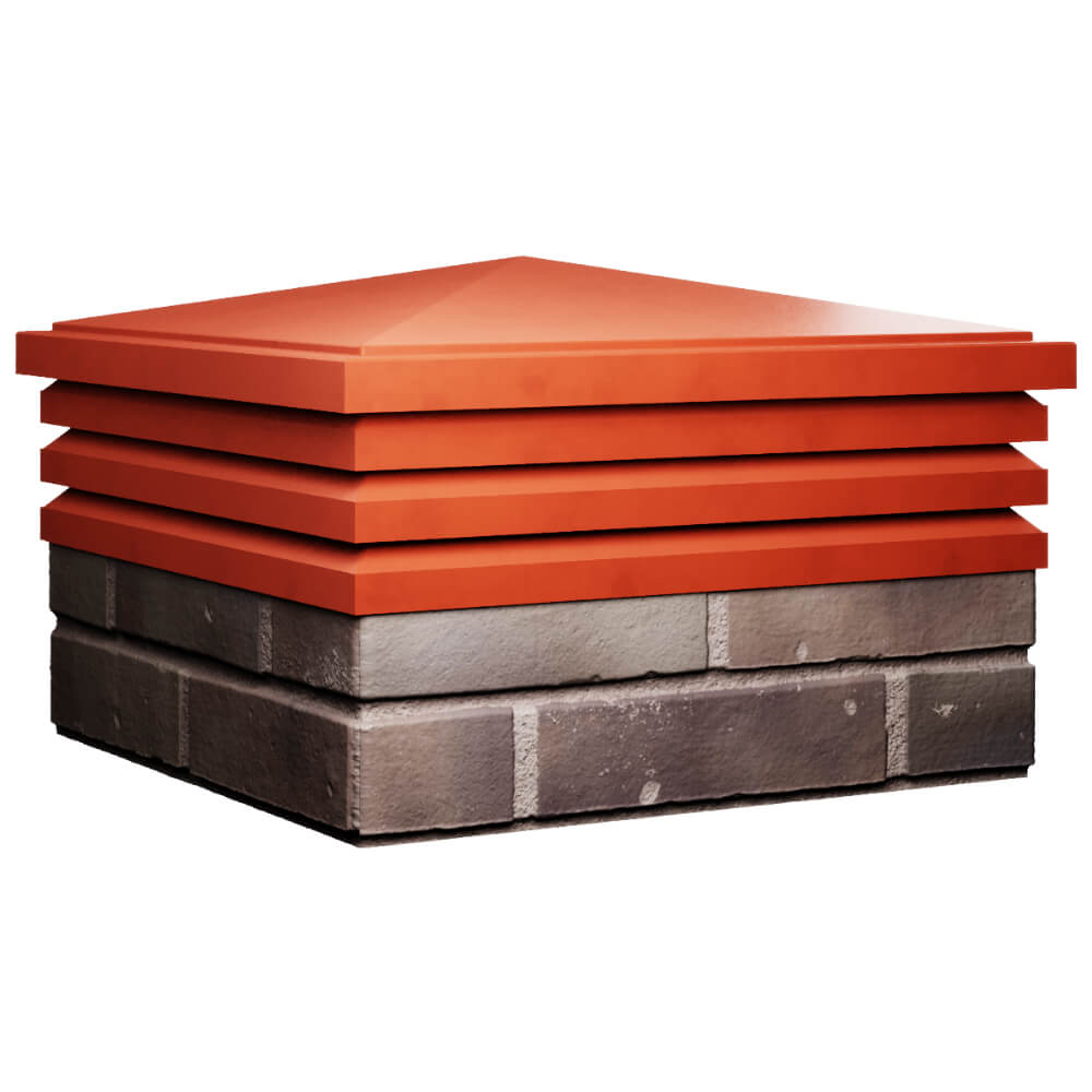 Колпак Zking Бона ХайТек Красный на столб 2х2 кирпича (513х513мм) в Находке фото