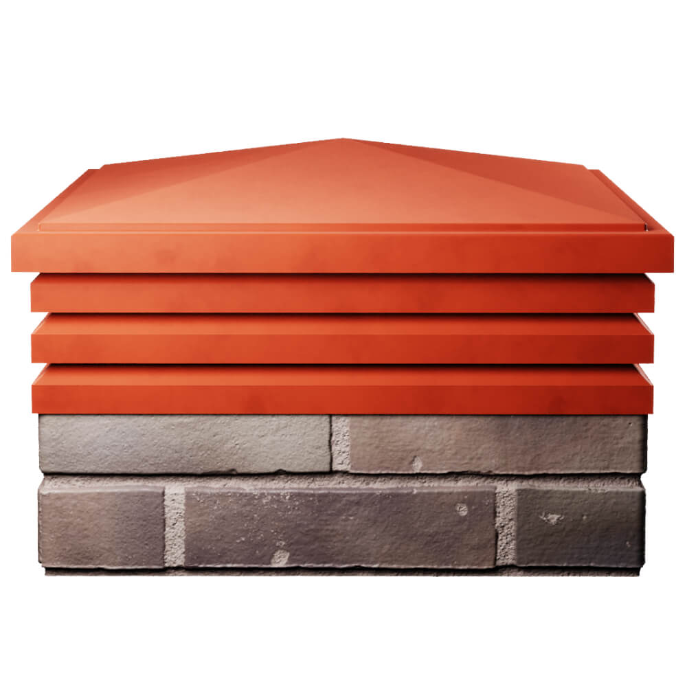 Колпак Zking Бона ХайТек Красный на столб 2х2 кирпича (513х513мм) Находка фото