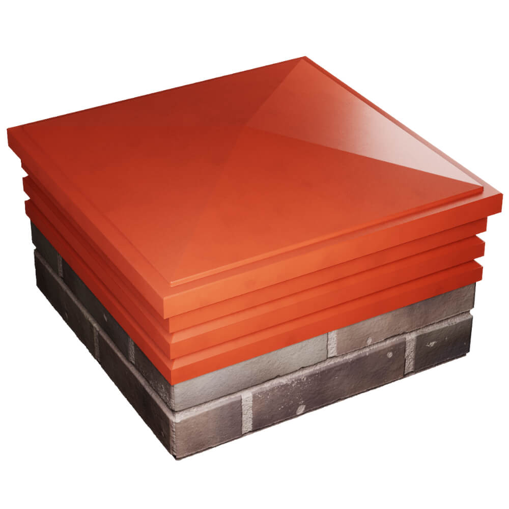 Колпак Zking Бона ХайТек Красный на столб 2х2 кирпича (513х513мм) в Находке фото