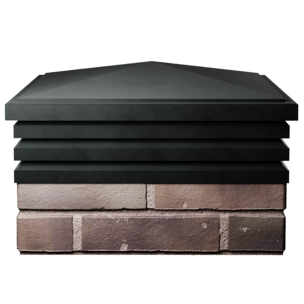 Колпак Zking Бона ХайТек Черный на столб 2х2 кирпича (513х513мм) Находка фото