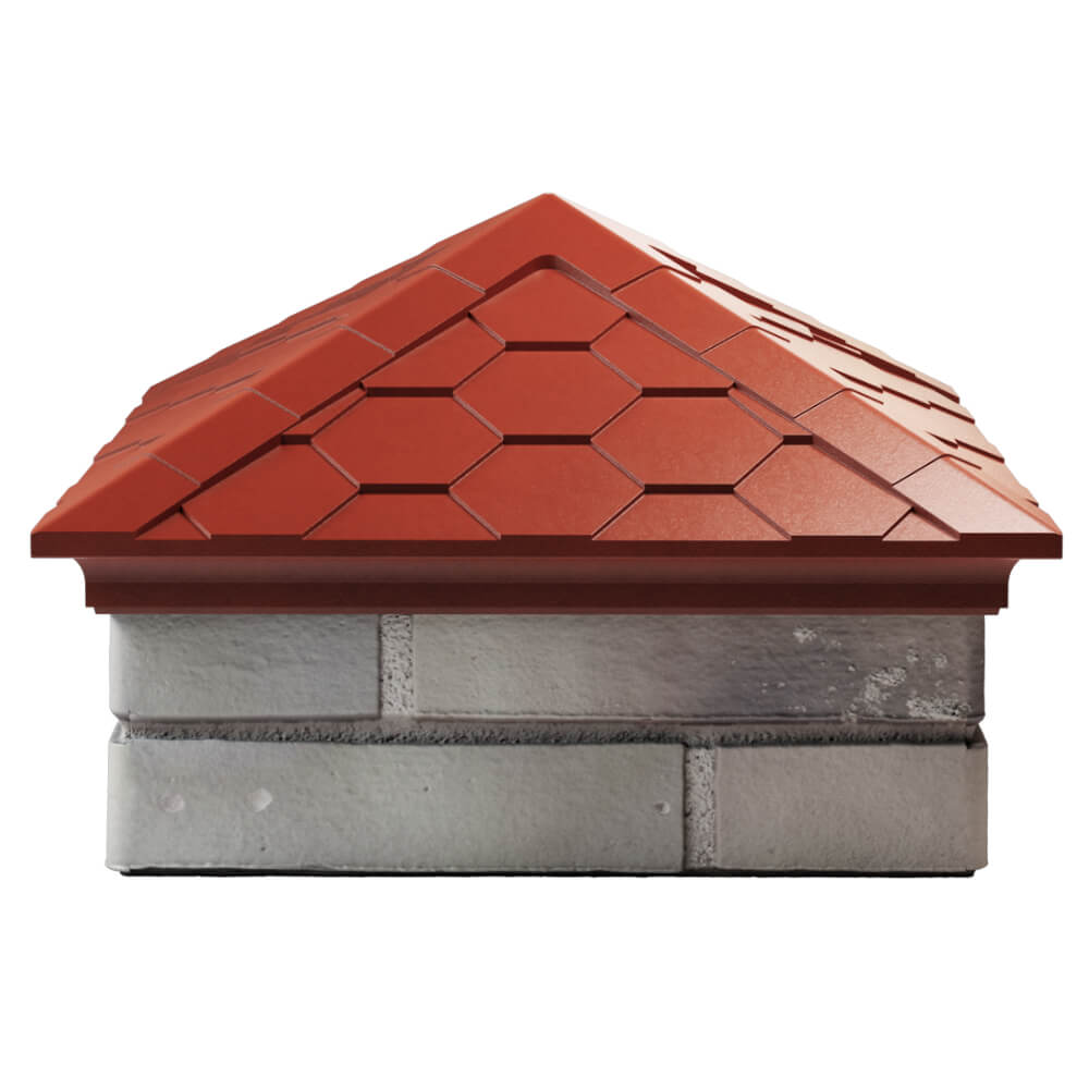 Колпак Zking Эверест Красный на столб 1.5х1.5 кирпича (390х390мм) Находка фото