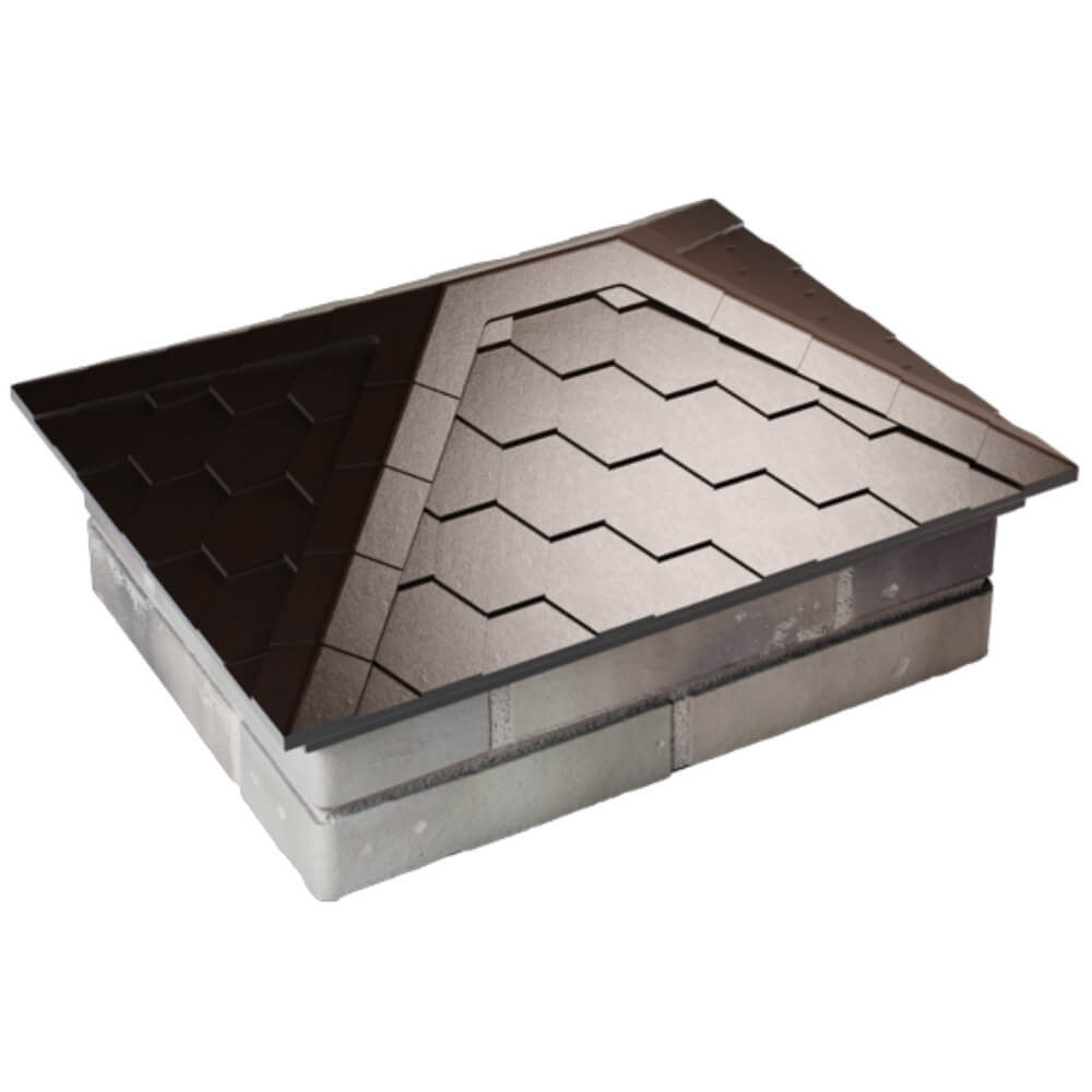 Колпак Zking Эверест Коричневый на столб 2х1.5 кирпича (520х390мм) Находка фото