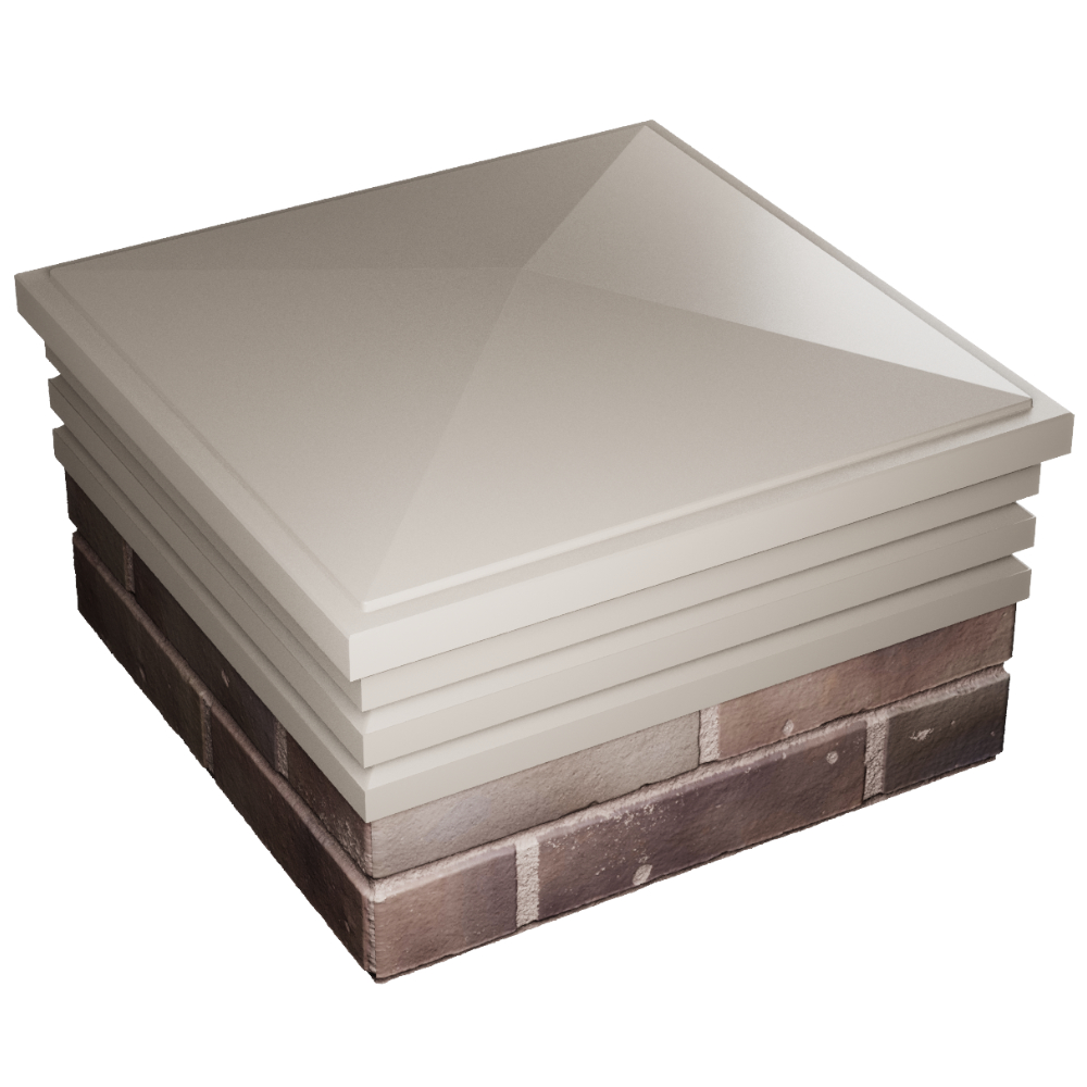 Колпак Zking Бона ХайТек Бежевый на столб 2х2 кирпича (513х513мм) в Находке фото